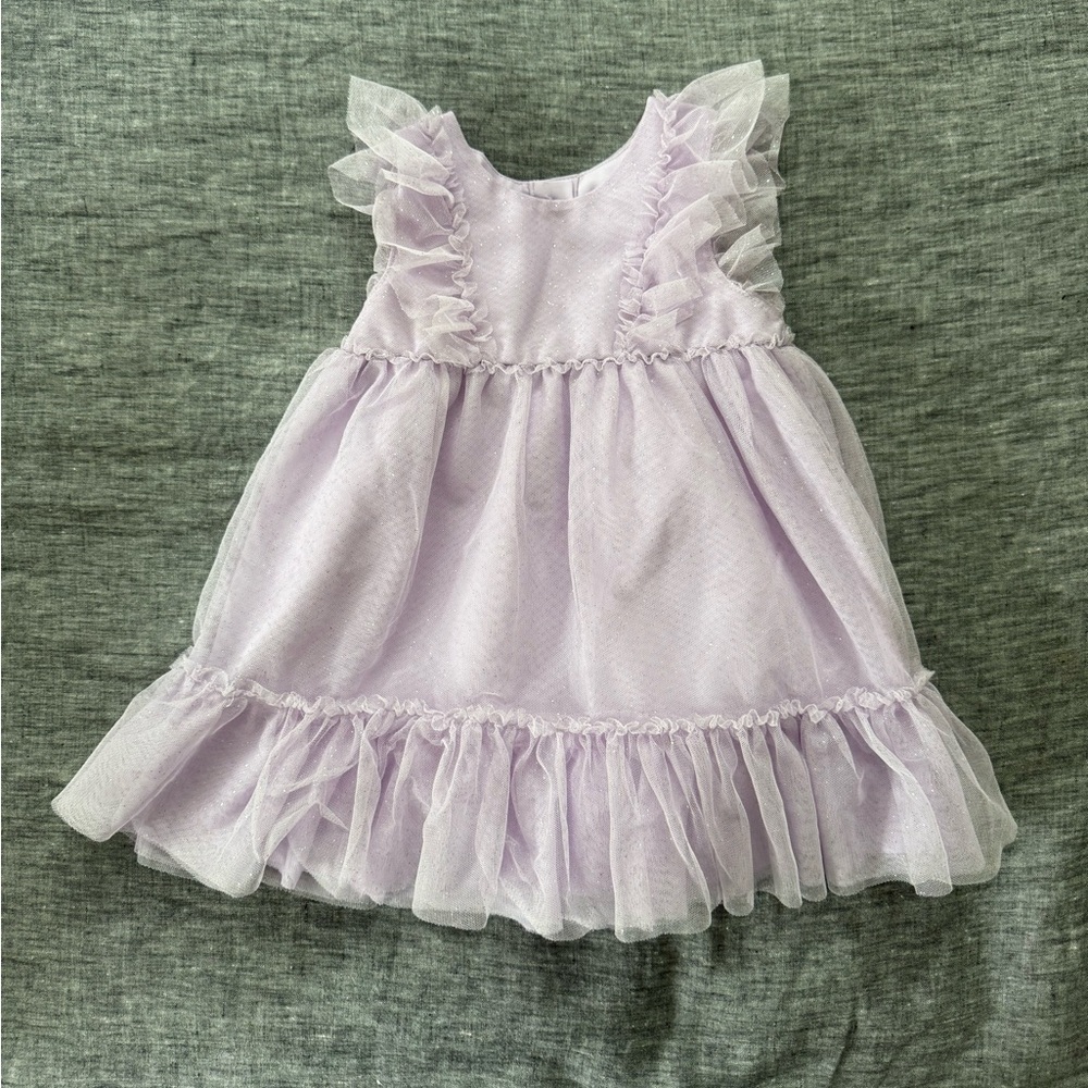 Sparkly purple tulle party dress for toddler girls, 18m